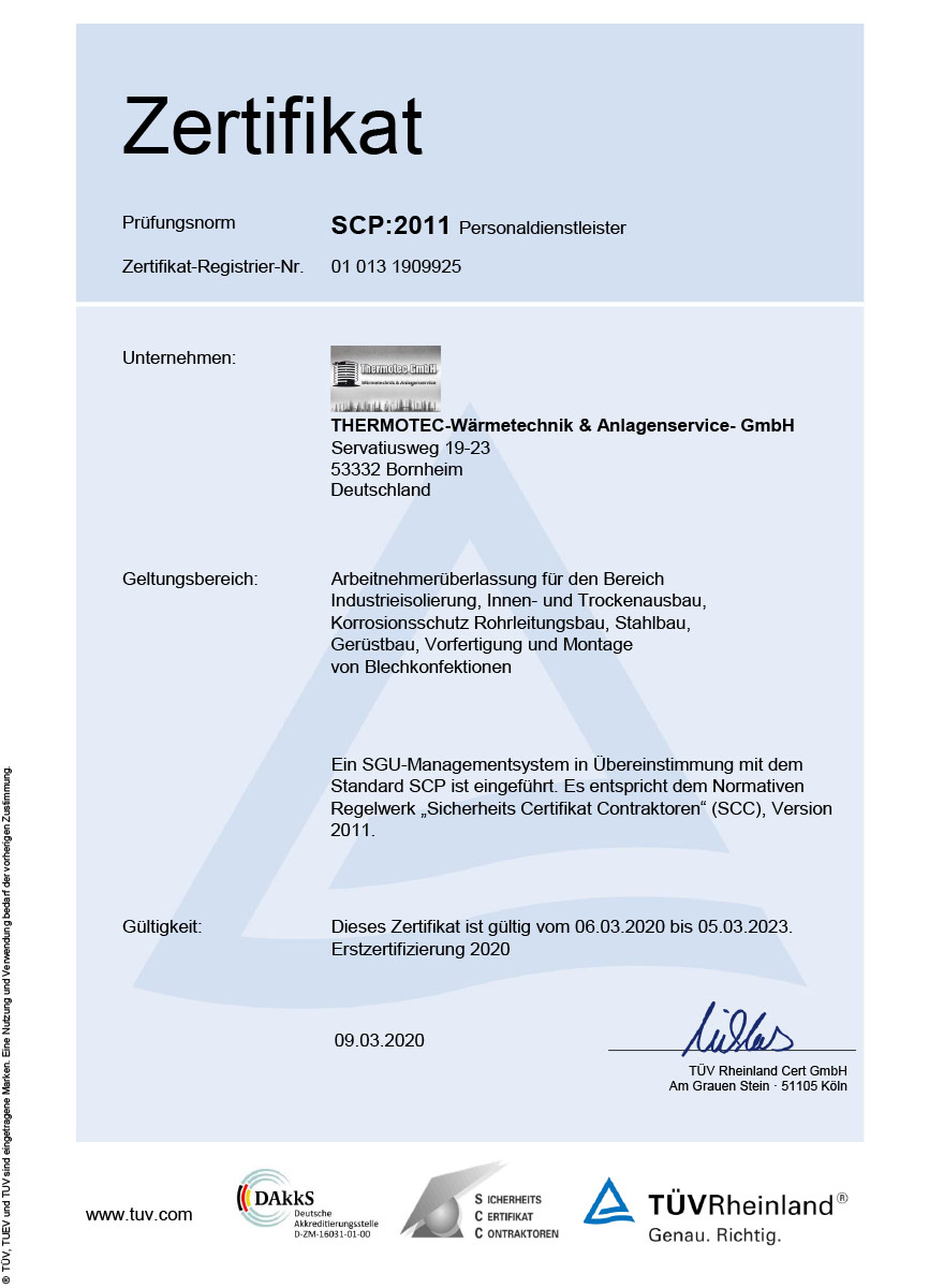 SCP Zertifikat